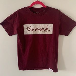 Burgundy Diamond Supply T-shirt